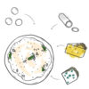 illustration pizza 4 fromages